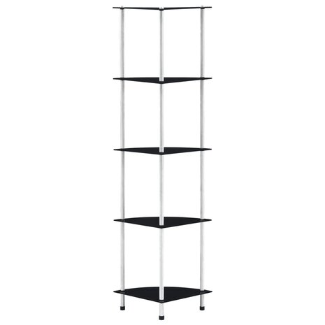 Kastje 5-laags 30x30x130 cm gehard glas zwart 1