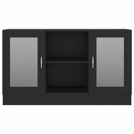 Vitrinekast 120x30,5x70 cm bewerkt hout zwart 6