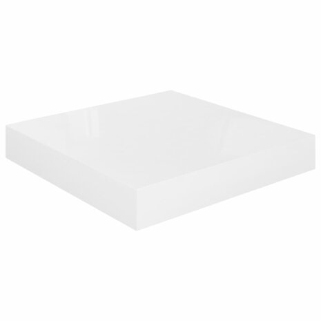 Wandschappen zwevend 2 st 23x23,5x3,8 cm MDF hoogglans wit 4