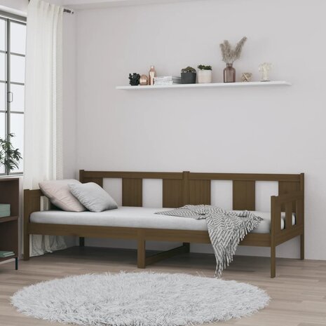 Slaapbank massief grenenhout honingbruin 90x190 cm 4