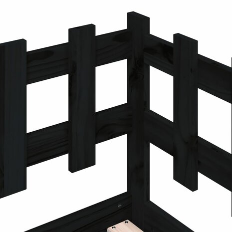 Slaapbank 90x190 cm massief grenenhout zwart 8