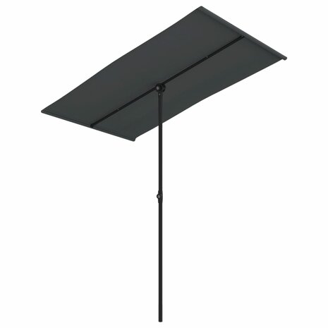 Parasol met aluminium paal 180x110 cm zwart 2