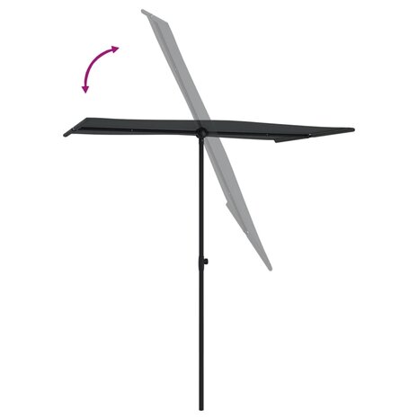 Parasol met aluminium paal 180x110 cm zwart 6