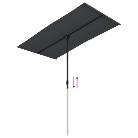 Parasol met aluminium paal 180x110 cm zwart 7