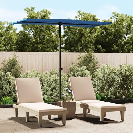 Parasol met aluminium paal 180x110 cm azuurblauw 1