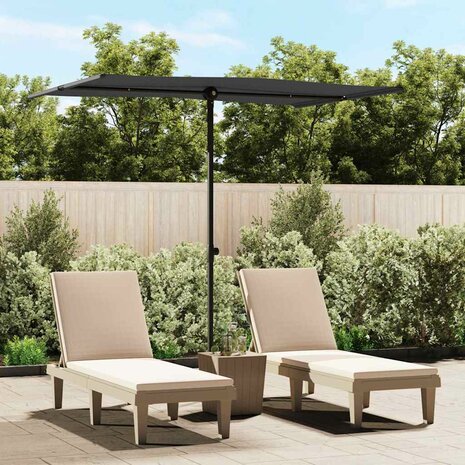Parasol met aluminium paal 2x1,5 m zwart 1