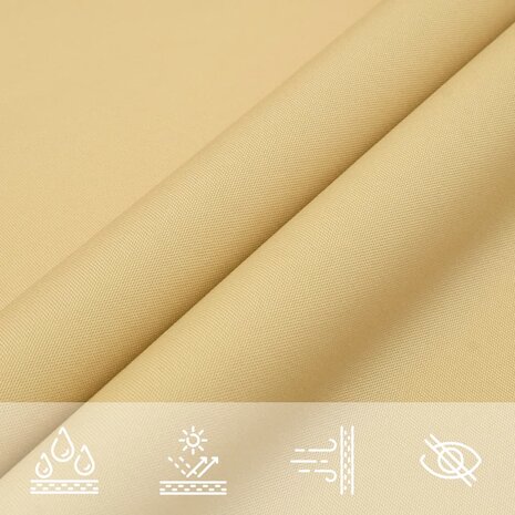 Zonnezeil 3,5x3,5x4,9 m 100% polyester oxford zandkleurig 7
