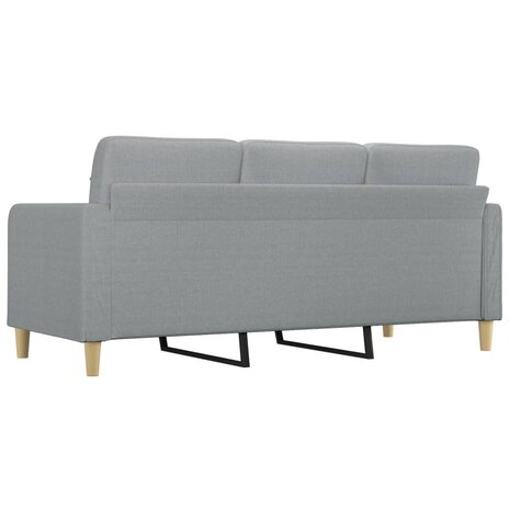 Driezitsbank 180 cm stof lichtgrijs 5