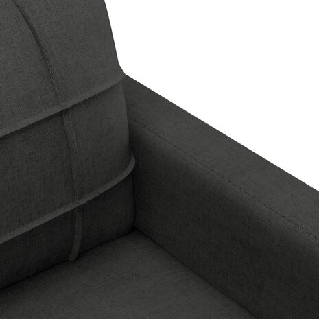 Driezitsbank 180 cm stof zwart 6