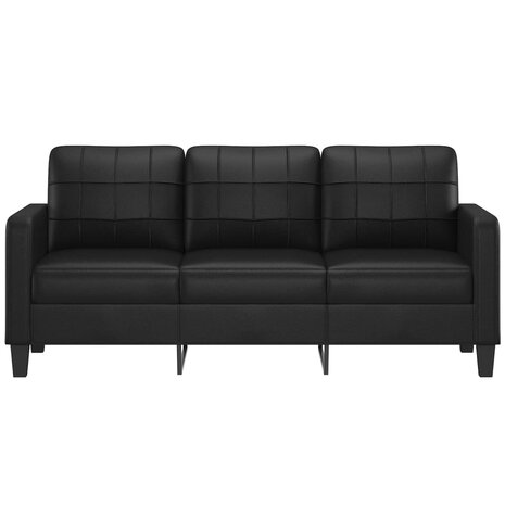 Driezitsbank 180 cm kunstleer zwart 3