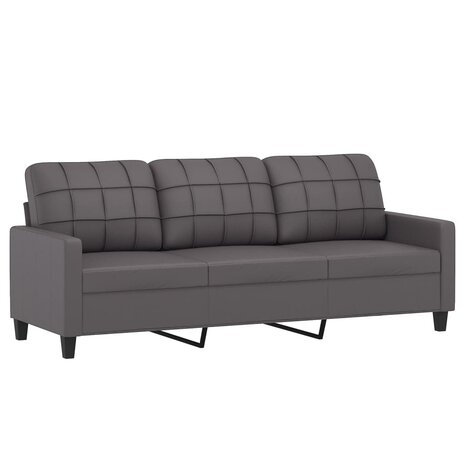 Driezitsbank 180 cm kunstleer grijs 2