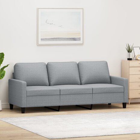Driezitsbank 180 cm stof lichtgrijs 1