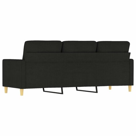 Driezitsbank 180 cm stof zwart 5