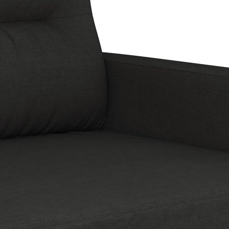 Driezitsbank 180 cm stof zwart 6