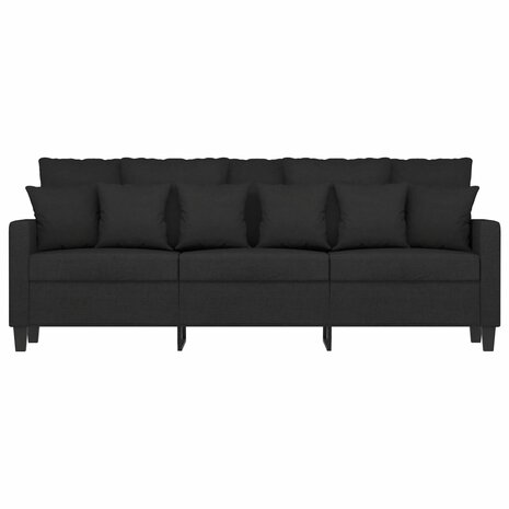 Driezitsbank 180 cm stof zwart 3