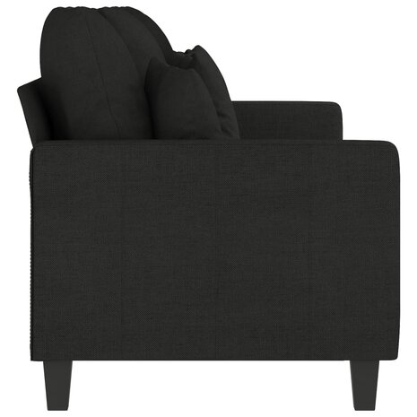 Driezitsbank 180 cm stof zwart 4