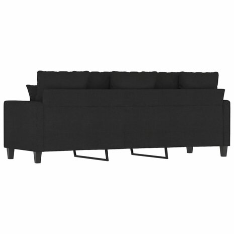 Driezitsbank 180 cm stof zwart 5