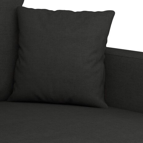 Driezitsbank 180 cm stof zwart 6