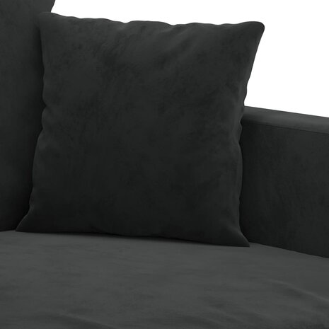 Driezitsbank 180 cm fluweel zwart 6