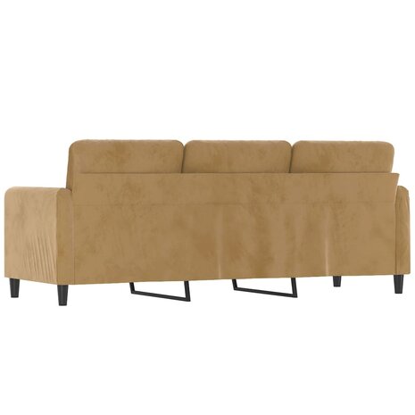 Driezitsbank 180 cm fluweel bruin 5