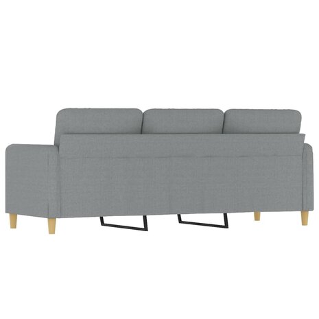Driezitsbank 180 cm stof lichtgrijs 5