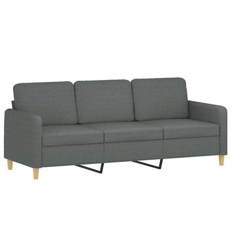 Driezitsbank 180 cm stof donkergrijs 2