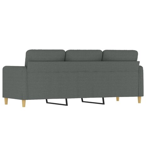 Driezitsbank 180 cm stof donkergrijs 5
