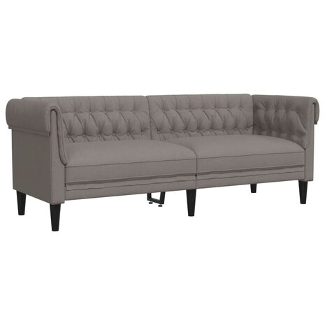 Driezitsbank Chesterfield-stijl stof taupe 2
