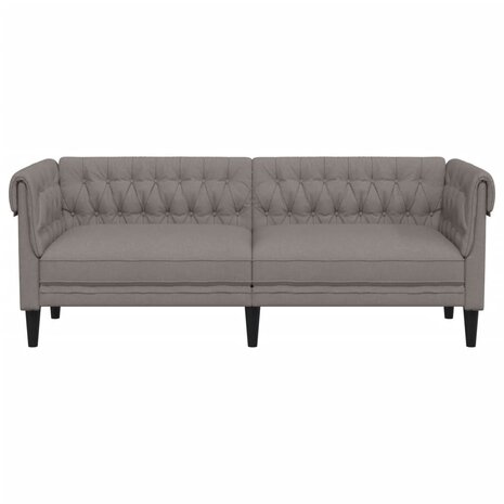 Driezitsbank Chesterfield-stijl stof taupe 4