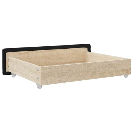 Bedlades 2 st bewerkt hout en fluweel zwart 6