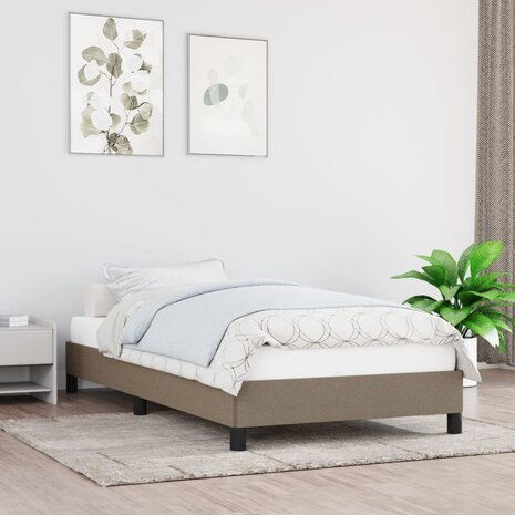 Bedframe zonder matras 100x200 cm stof taupe 1
