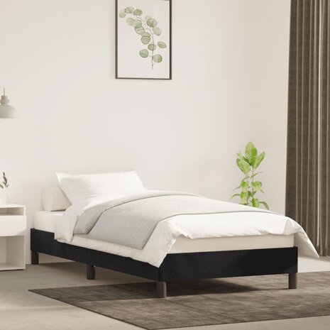 Bedframe zonder matras 100x200 cm fluweel zwart 1