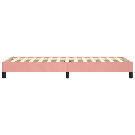Bedframe fluweel roze 100x200 cm 6