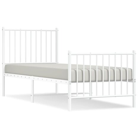 Bedframe met hoofd- en voeteneinde metaal wit 80x200 cm 2