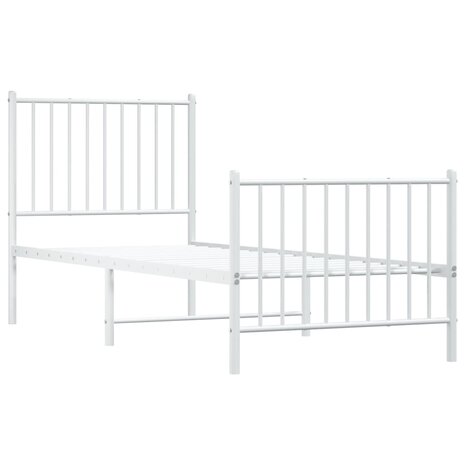 Bedframe met hoofd- en voeteneinde metaal wit 80x200 cm 3