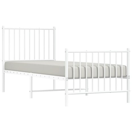 Bedframe met hoofd- en voeteneinde metaal wit 80x200 cm 4