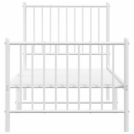 Bedframe met hoofd- en voeteneinde metaal wit 80x200 cm 5