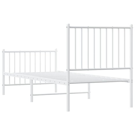 Bedframe met hoofd- en voeteneinde metaal wit 80x200 cm 7