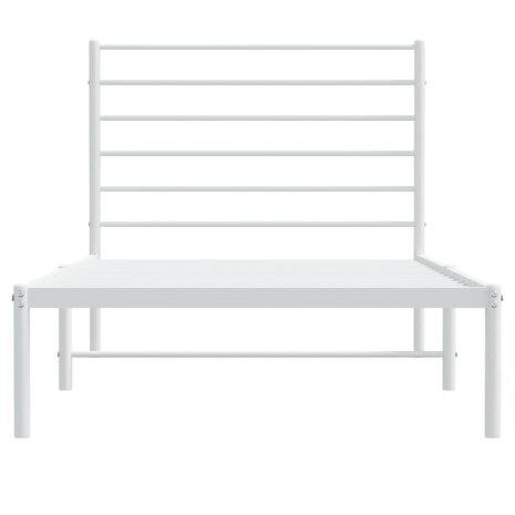 Bedframe met hoofdbord metaal wit 107x203 cm 6