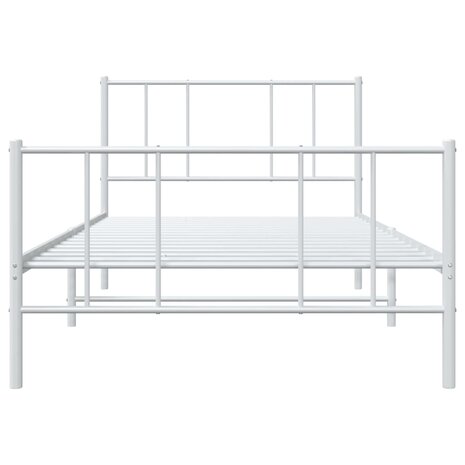 Bedframe met hoofd- en voeteneinde metaal wit 100x190 cm 6