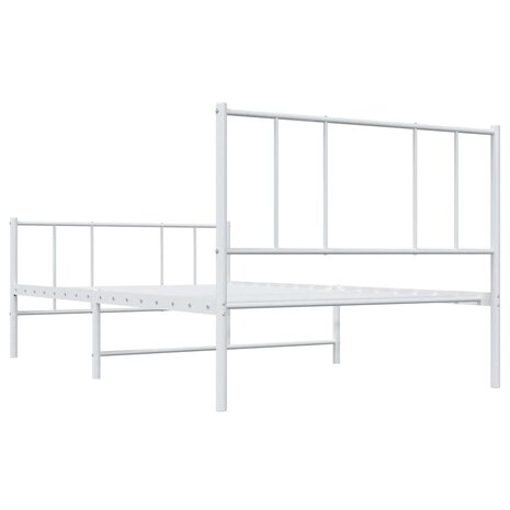 Bedframe met hoofd- en voeteneinde metaal wit 100x190 cm 8