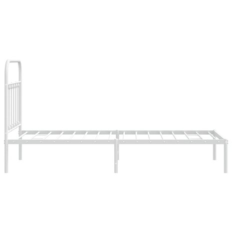 Bedframe met hoofdbord metaal wit 90x190 cm 7