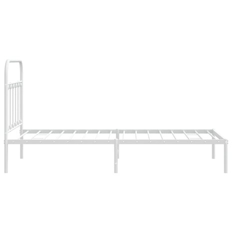 Bedframe met hoofdbord metaal wit 100x190 cm 7