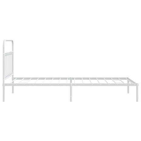 Bedframe met hoofdbord metaal wit 107x203 cm 7