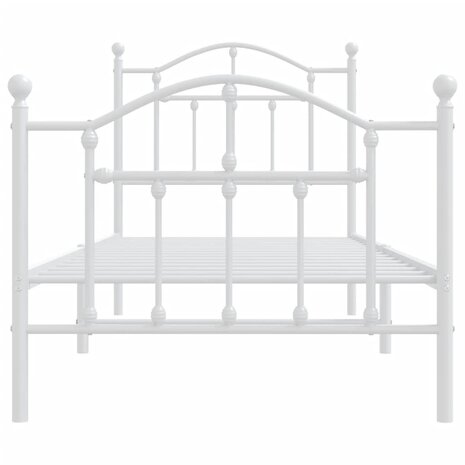 Bedframe met hoofd- en voeteneinde metaal wit 90x190 cm 5