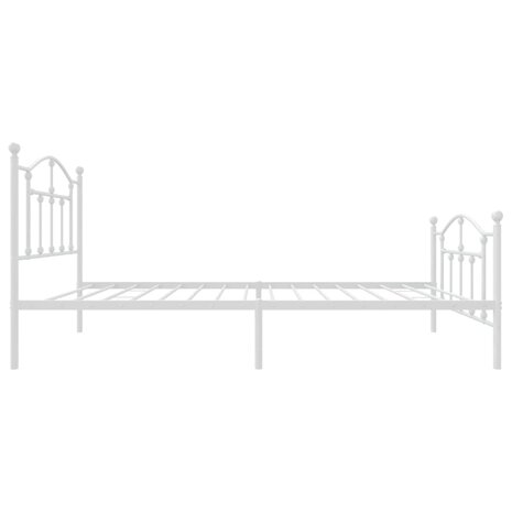 Bedframe met hoofd- en voeteneinde metaal wit 90x190 cm 6