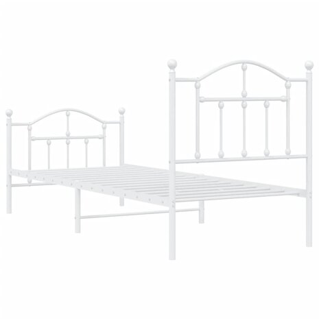 Bedframe met hoofd- en voeteneinde metaal wit 90x190 cm 7