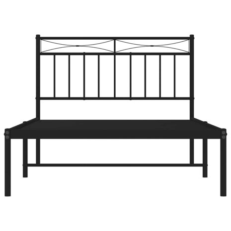 Bedframe met hoofdbord metaal zwart 100x200 cm 5