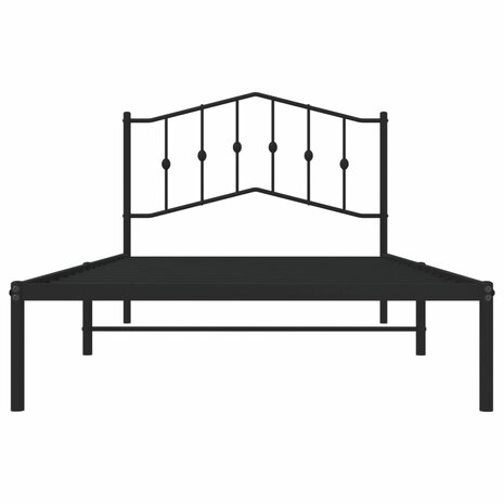 Bedframe met hoofdbord metaal zwart 107x203 cm 5