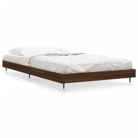 Bedframe zonder matras bewerkt hout bruin eikenkleur 100x200 cm 2